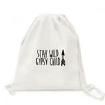 DIYThinker Keep Wild Gypsy Çocuk Alıntı Tuval İpli Sırt Çantası