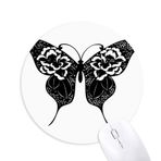 Dıythinker Kelebek Gül Kanatlı Baskılı Yuvarlak Kaymaz Kauçuk Mouse Pad