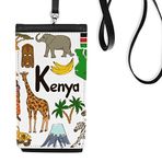 Dıythinker Kenya Manzara Gümrük Simgesi Hayvanlar Ulusal Bayrak Konut Diyet İllüstrasyon Desen Askılı Çanta