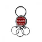 Dıythinker Kırmızı Beyaz Düzensiz Daire Dikey Tahıl Örgü İskandinav İllüstrasyon Desen Metal Anahtarlık