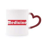 Dıythinker Kırmızı Çok Renkli Course And Major Medicine Kırmızı Şekil Isıya Duyarlı Kalp Kupası
