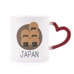 Dıythinker Kırmızı Çok Renkli Geleneksel Japon Yerel Atıştırmalık Şekil Isıya Duyarlı Kalp Kupa