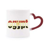 Dıythinker Kırmızı Çok Renkli Mısır Ülke Bayrağı İsim Isıya Duyarlı Kalp Kupa