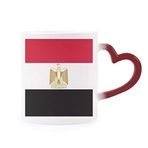 Dıythinker Kırmızı Çok Renkli Mısır Ulusal Bayrağı Afrika Ülke Isıya Duyarlı Kalp Kupası