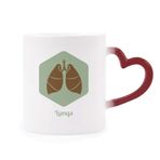 Dıythinker Kırmızı Çok Renkli Vücut Organları Akciğer Organları Şekil Isıya Duyarlı Kalp Kupası