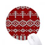 Dıythinker Kırmızı Düzensiz Dikey Tanecikli Örgü Desenli Baskılı Yuvarlak Kaymaz Kauçuk Mouse Pad