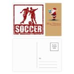 DIYthinker Kırmızı Futbolcu Topla Futbol Noel Baba Kartpostal Seti Teşekkür Kartı Gönderi 20 adet