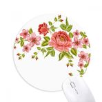 Dıythinker Kırmızı Güller Desenli Çiçekler Bitkiler Baskılı Yuvarlak Kaymaz Kauçuk Mouse Pad