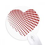 Dıythinker Kırmızı Işıklı Noktalar Sevgililer Günü Baskılı Yuvarlak Kaymaz Kauçuk Mouse Pad