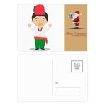 DIYthinker Kırmızı Yeşil Türkiye Çizgi Film Noel Baba Kartpostal Seti Teşekkür Kartı Gönderi 20 adet