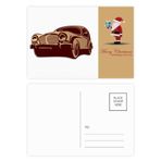 DIYthinker Koyu Kırmızı Klasik Arabalar Siluet Desenli Noel Baba Kartpostal Seti Teşekkür Kartı Gönderi 20 adet