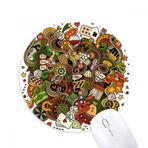 Dıythinker Kumarhane Bar Poker Kartı Çipleri Jackpot İllüstrasyonu Baskılı Yuvarlak Kaymaz Kauçuk Mouse Pad