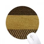 Dıythinker Kumaş Keten Üçlü Bar Kahverengi Soyut Baskılı Yuvarlak Kaymaz Kauçuk Mouse Pad