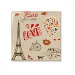 Dıythinker Love Paris Fransa Eyfel Kulesi Simgesi Ulusal Bayrak Mimarisi Özel Peyzaj Seramik Bisk Fayansları Dekorasyon 20x20 cm Seramik Karo