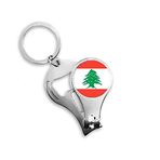 DIYthinker Lübnan Ulusal Bayrağı Asya Ülke Sembolü İşaretli Metal Anahtarlık Halkası Çok Fonksiyonlu Tırnak Makası Şişe Açacağı Araba Anahtarlık En İyi Çekici Hediye