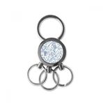 Dıythinker Mavi El Boyaması Matematik Cetveli Hesap Makinesi Makası İllüstrasyon Metal Anahtarlık