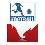 DIYthinker Mavi Futbolcu Kick Futbol Tatil Mutlu Noeller Kartı Noel Vintage Mesaj