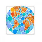 Dıythinker Mikroskop Mutlicolor Mavi Turuncu Daire Dünya İllüstrasyon Desen Seramik Bisk Fayans Dekorasyon 20x20 cm Seramik Karo