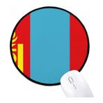Dıythinker Moğolistan Ulusal Bayrağı Asya Ülke Yuvarlak Kaymaz Mousepads Siyah Titched Kenarları Oyun Ofis Hediye