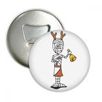 Dıythinker Mummy Antlers Horus Bell Koltuk değneği Yuvarlak Şişe Açacağı Buzdolabı Mıknatısı Rozet