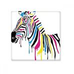 Dıythinker Mutlicolor Zebra Hayvan İllüstrasyon Desen Seramik Bisk Fayans Dekorasyon 20x20 cm Seramik Karo