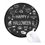 Dıythinker Mutlu Hayalet Korku Cadılar Bayramı Yuvarlak Kaymaz Mousepads Siyah Titched Kenarları Oyun Ofis Hediyesi
