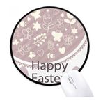 Dıythinker Mutlu Paskalya Festivali Mor Yumurta Yıldız Yuvarlak Kaymaz Mousepads Siyah Titched Kenarları Oyunu Ofis Hediye