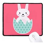 Dıythinker Mutlu Paskalya Günü Yumurta Tavşan Illüstrasyon Kaymaz Mousepad Oyunu Ofis Siyah Titched Kenarları Hediye