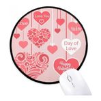 Dıythinker Mutlu Sevgililer Günü Love You Hearts Yuvarlak Kaymaz Mousepadler Siyah Titched Kenarları Oyun Ofis Hediyesi