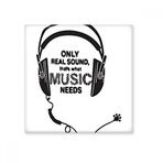 Dıythinker Müzik Kulaklık Şarkı Ses Kelimeler İllüstrasyon Desen Seramik Bisk Fayans Dekorasyon 20x20 cm Seramik Karo