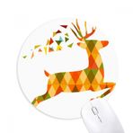 Dıythinker Noel Renkli Elk Kafes Festival Baskılı Yuvarlak Kaymaz Kauçuk Mouse Pad