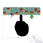 DIYthinker Orta Parmak Jest Silüeti Desenli Mouse Pad Oyun Ofis Mat Noel Kauçuk Ped