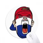 Dıythinker Paraguay Bayrağı Yüz Makyaj Maskesi Kapak Baskılı Yuvarlak Kaymaz Kauçuk Mouse Pad