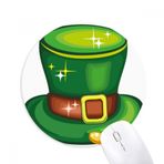 Dıythinker Parlak Yeşil Şapka İrlanda St.Patrick's Day Baskılı Yuvarlak Kaymaz Kauçuk Mouse Pad