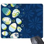 DIYthinker Paskalya Dini Hıristiyanlık Festivali Mavi Yeşil Renkli Yumurta Çizgili Daire Çiçek Kültürü Tasarım İllüstrasyon Desen Dikdörtgen Kaymaz Kauçuk Mousepad Oyun Mouse Pad