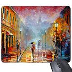 DIYthinker Passant Walking in açabilir Regnerische gece şemsiye ile yağlı boya tablo dikdörtgen kaymaz lastik fare altlığı Oyun Mouse Pad hediye