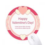 Dıythinker Pembe Mutlu Sevgililer Günü Kalp ve Gül Baskılı Yuvarlak Kaymaz Kauçuk Mouse Pad