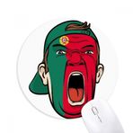 Dıythinker Portekiz Bayrağı Yüz Makyaj Maskesi Çığlık atan Şapka Baskılı Yuvarlak Kaymaz Kauçuk Mouse Pad