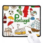 Dıythinker Portekiz Landscap Hayvanlar Ulusal Bayrak Kaymaz Siyah Başlıklı Kenarlar Mouse Pad