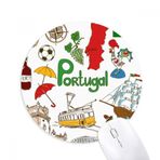Dıythinker Portekiz Manzara Hayvanlar Ulusal Bayrak Baskılı Yuvarlak Kaymaz Kauçuk Mouse Pad