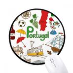 Dıythinker Portekiz Peyzaj Hayvanlar Ulusal Bayrak Yuvarlak Kaymaz Mouse Pad