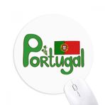 Dıythinker Portekiz Ulusal Bayrağı Yeşil Desenli Baskılı Yuvarlak Kaymaz Kauçuk Mouse Pad