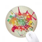 Dıythinker Renkli Mark City Fransa Eyfel Kulesi Baskılı Yuvarlak Kaymaz Kauçuk Mouse Pad