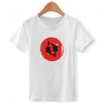 DIYthinker S Beyaz Erkek Altın Balık Soyut Fırça Japon Crew Boyun Tişört