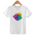 DIYthinker S Beyaz Erkek Çocuk Gökkuşağı Çiçekler LGBT Crew Boyun Tişört