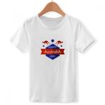 DIYthinker S Beyaz Erkek Çocuk Happy Australia Day Devekuşu ve Yıldız İllüstrasyonu Bisiklet Yaka Tişört
