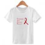 DIYthinker S Beyaz Erkek Çocuk HIV Awareness Aids Day Kırmızı Kurdele Bisiklet Yaka Tişört