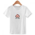 DIYthinker S Beyaz Erkek Çocuk Just Peach Komik Çizim Pembe Bisiklet Yaka Tişört