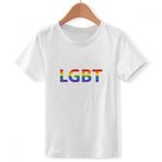 DIYthinker S Beyaz Erkek Çocuk LGBT Destek Bisiklet Yaka Tişört