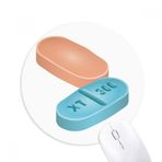 Dıythinker Sağlık Ürünleri Hap İllüstrasyon Desen Baskılı Yuvarlak Kaymaz Kauçuk Mouse Pad